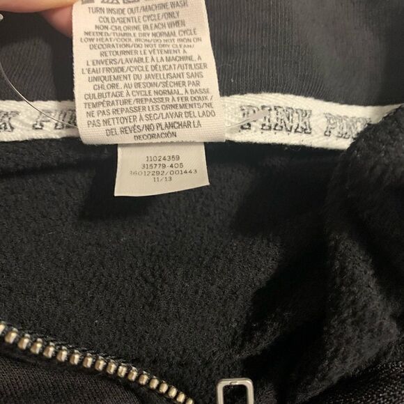 PINK Victoria’s Secret Black 1/2 zip pullover size S - Picture 3 of 7